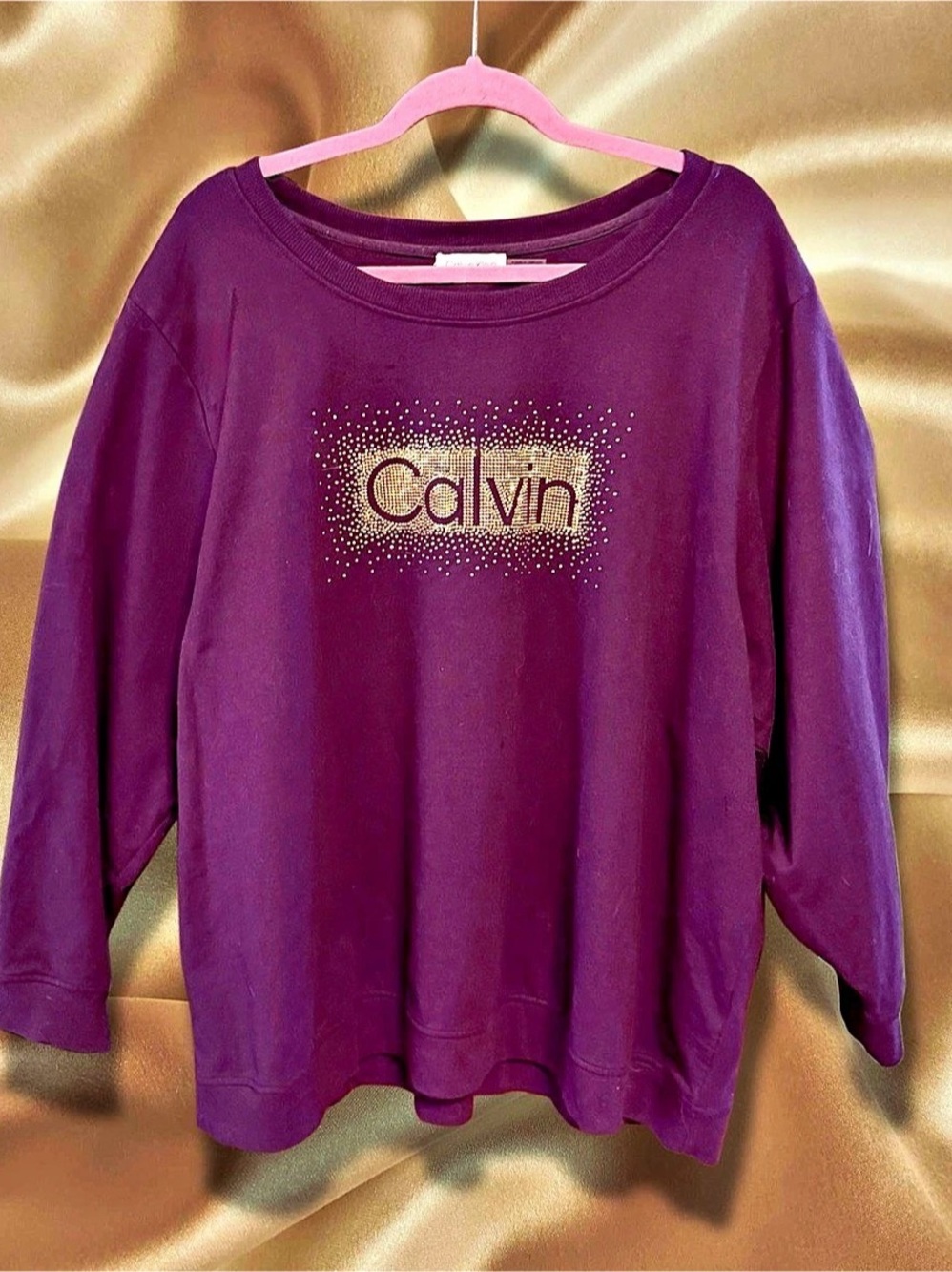 Calvin Klein Purple Long Sleeve Sweatshirt Like New Oversized